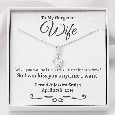 Personalized Gorgeous Wife (Kiss) Alluring Beauty Necklace - Love You This Much
